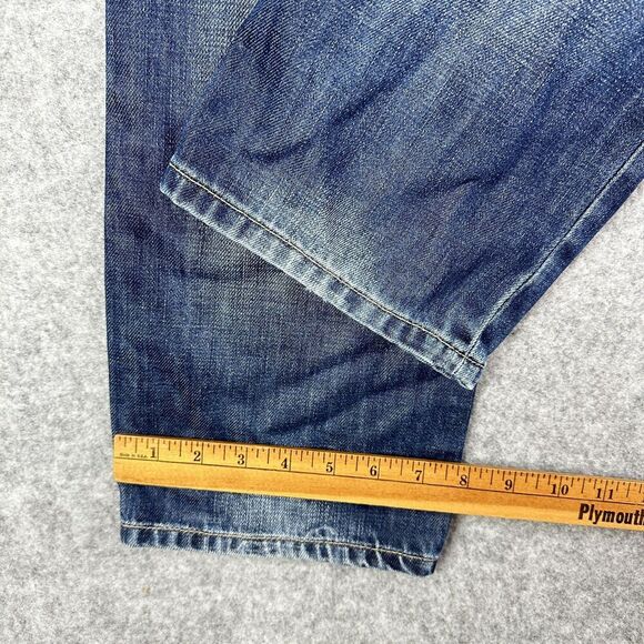 Eddie Bauer Jeans Womens 12 Modern Straight Aztec Embroidered Distressed Denim - Picture 13 of 16